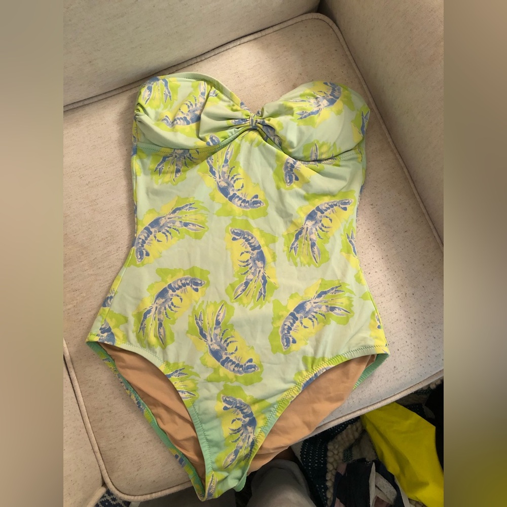 Jcrew Lobster print swimsuit without straps